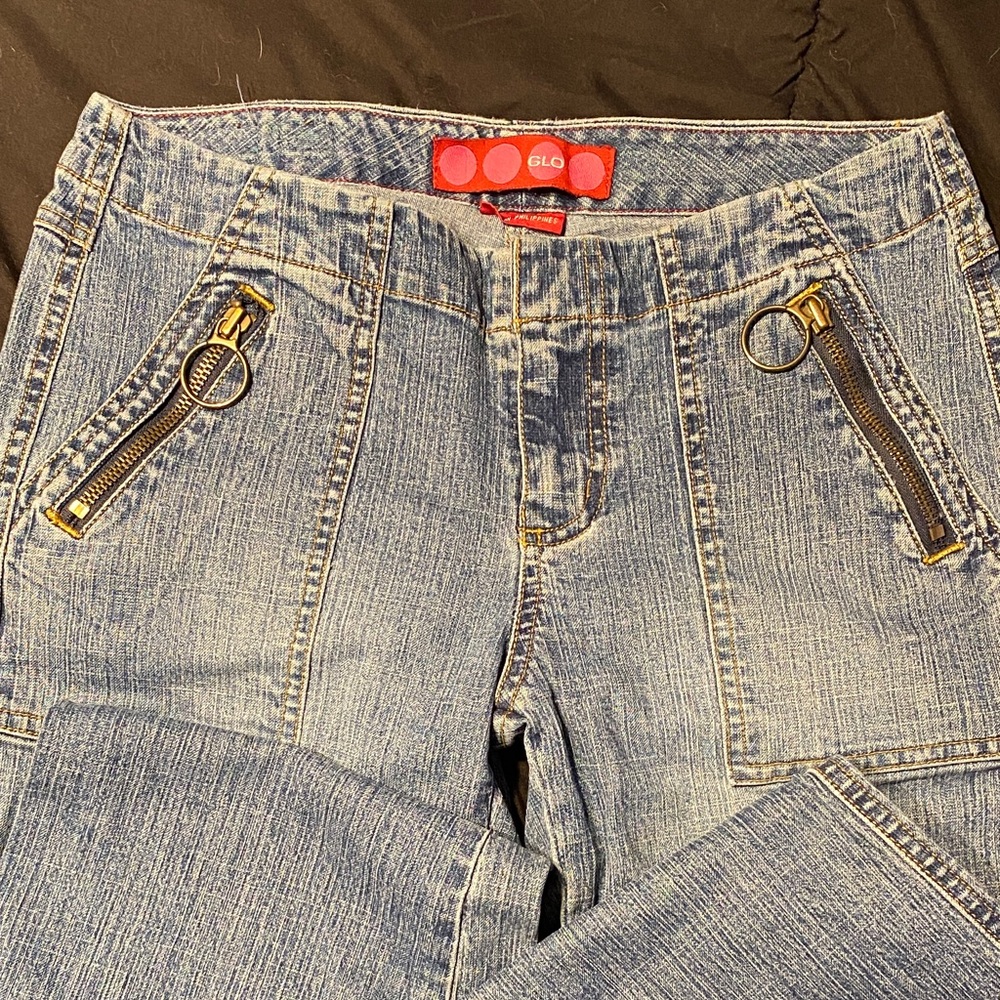 Vintage 80’s GLO Jeans Boot Cut Blue with Zipper Details